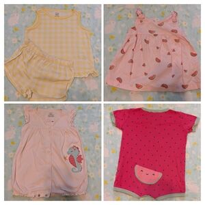 Carter's 2T 24 Month Girls Summer Bundle Of Four